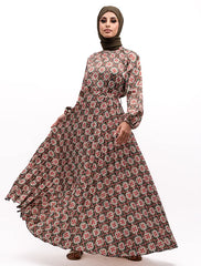 Print Satin Pleat Maxi SS17