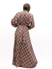 Print Satin Pleat Maxi SS17
