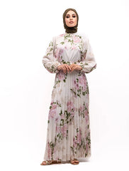 Print Satin Pleat Maxi SS18
