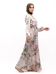 Print Satin Pleat Maxi SS18