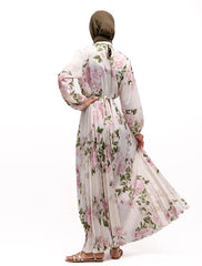 Print Satin Pleat Maxi SS18