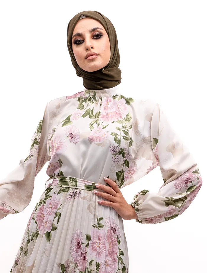 Print Satin Pleat Maxi SS18