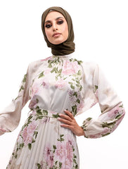 Print Satin Pleat Maxi SS18