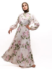 Print Satin Pleat Maxi SS18