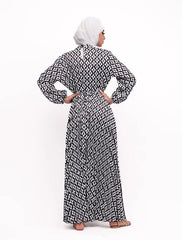 Print Satin Pleat Maxi SS19