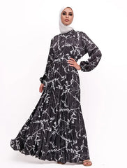 Print Satin Pleat Maxi SS20
