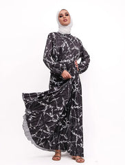 Print Satin Pleat Maxi SS20