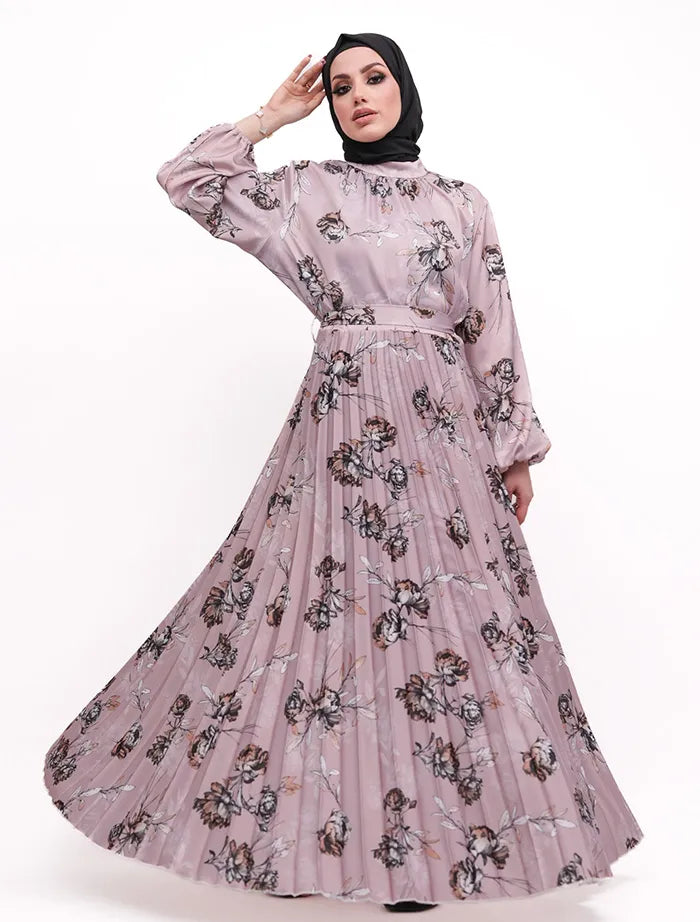 Print Satin Pleat Maxi SS21