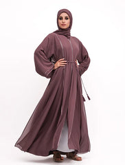 Mauve Badia Chiffon Abaya
