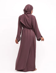 Mauve Badia Chiffon Abaya