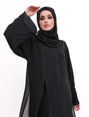 Black Badia Chiffon Abaya