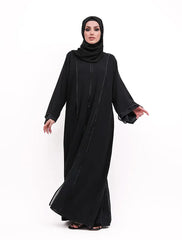 Black Badia Chiffon Abaya