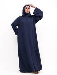 Navy Badia Chiffon Abaya