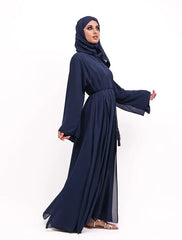 Navy Badia Chiffon Abaya