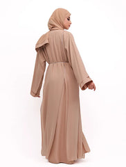Beige Badia Chiffon Abaya