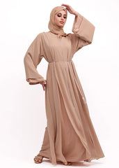 Beige Badia Chiffon Abaya