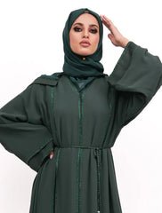 Green Badia Chiffon Abaya