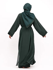 Green Badia Chiffon Abaya