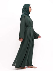 Green Badia Chiffon Abaya