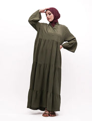 Olive Layered Maxi Shirt