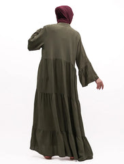 Olive Layered Maxi Shirt