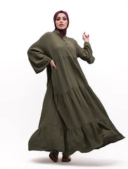 Olive Layered Maxi Shirt