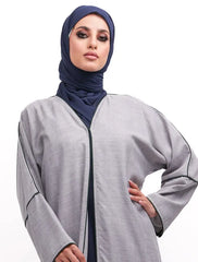 Blue Linen Elegant Abaya
