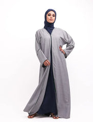 Blue Linen Elegant Abaya