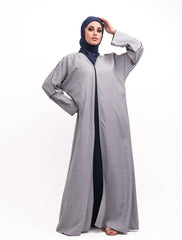 Blue Linen Elegant Abaya