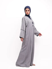 Blue Linen Elegant Abaya