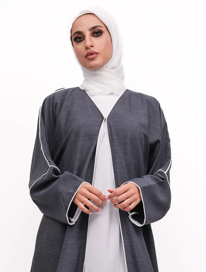 Denim Linen Elegant Abaya