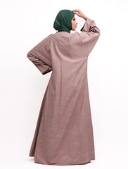 Coral Green Linen Elegant Abaya