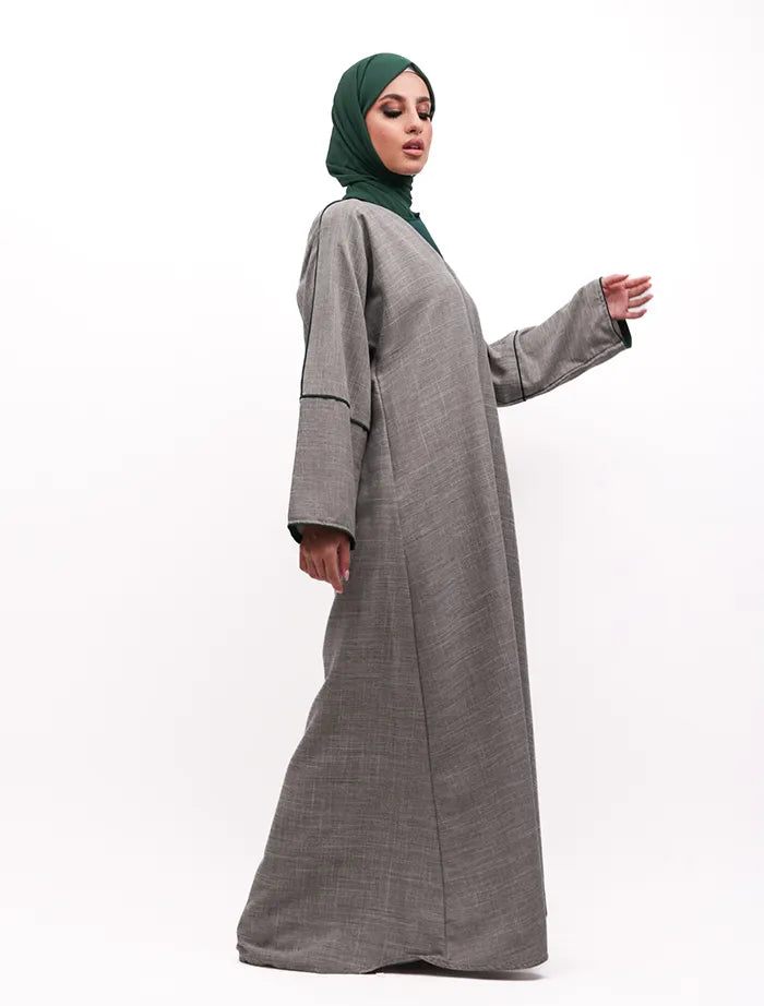 Mocha Linen Elegant Abaya
