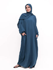 Petrol Blue Instant Hijab Abaya