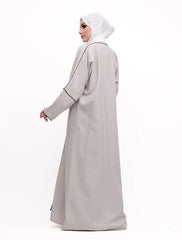 Stone Linen Elegant Abaya
